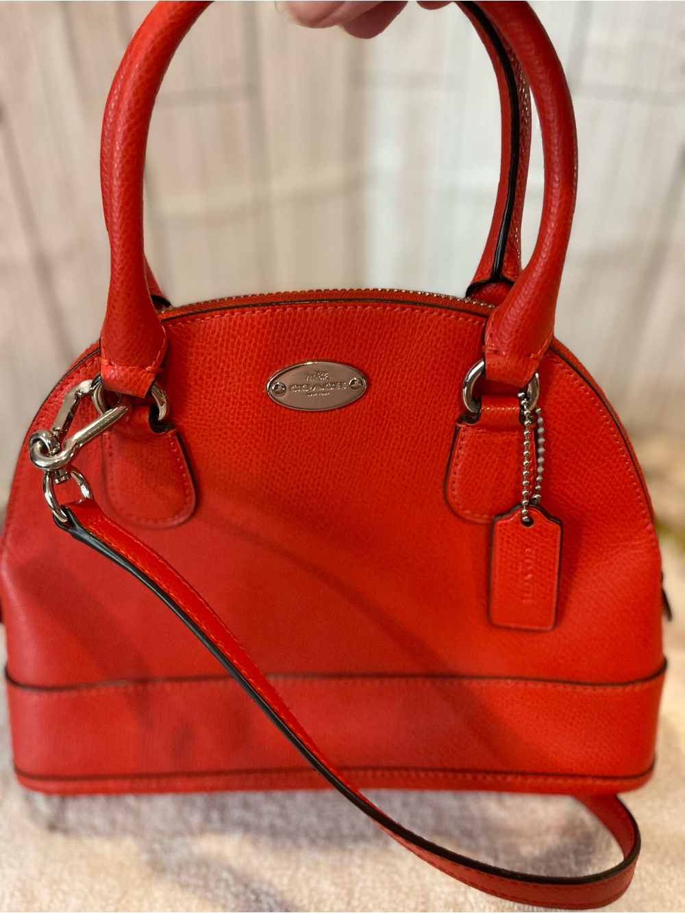 Coach Red Leather Dome Satchel - Coach